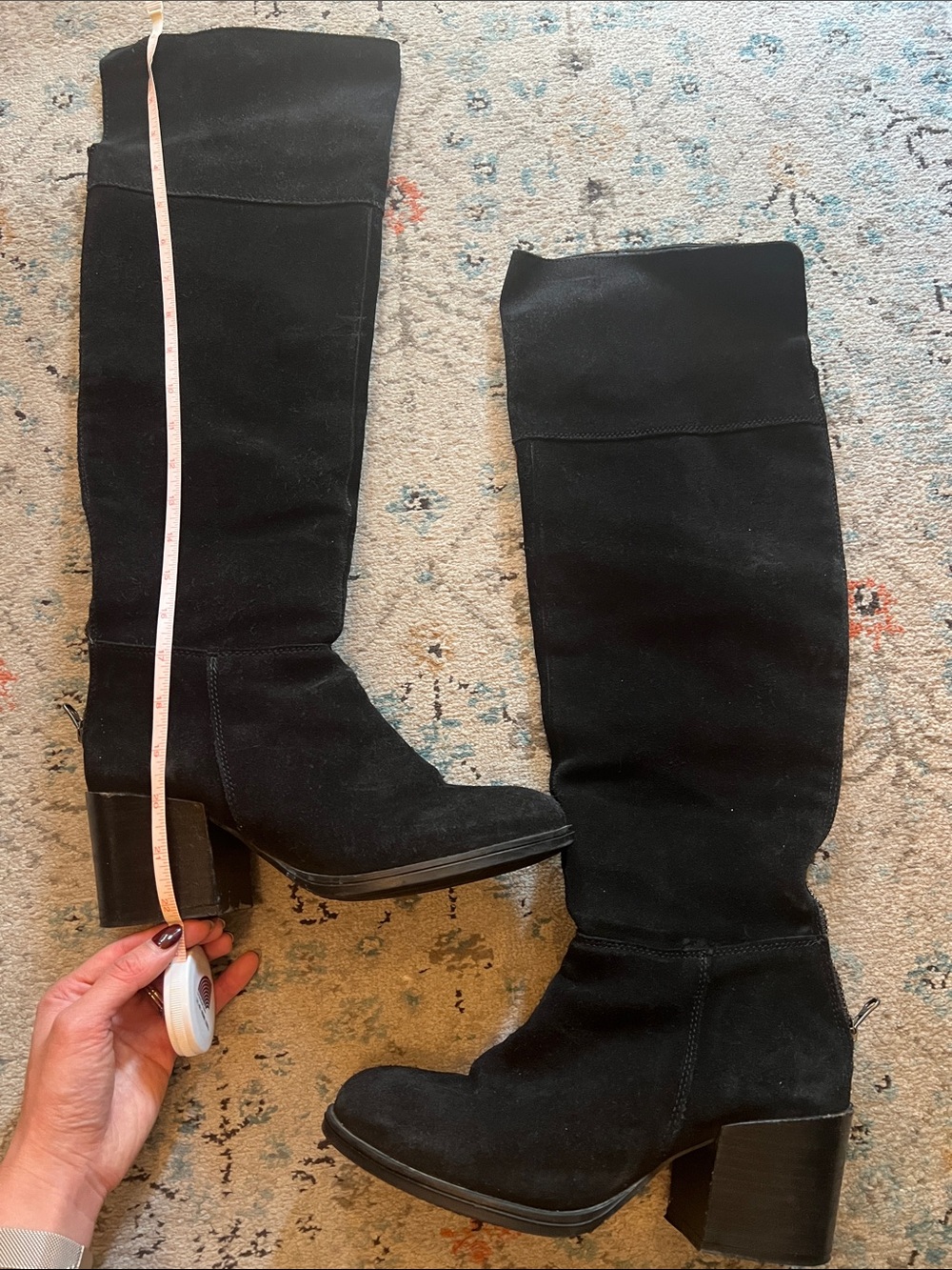 Steve Madden Women’s Black suede Knee-High Block Heel Boots